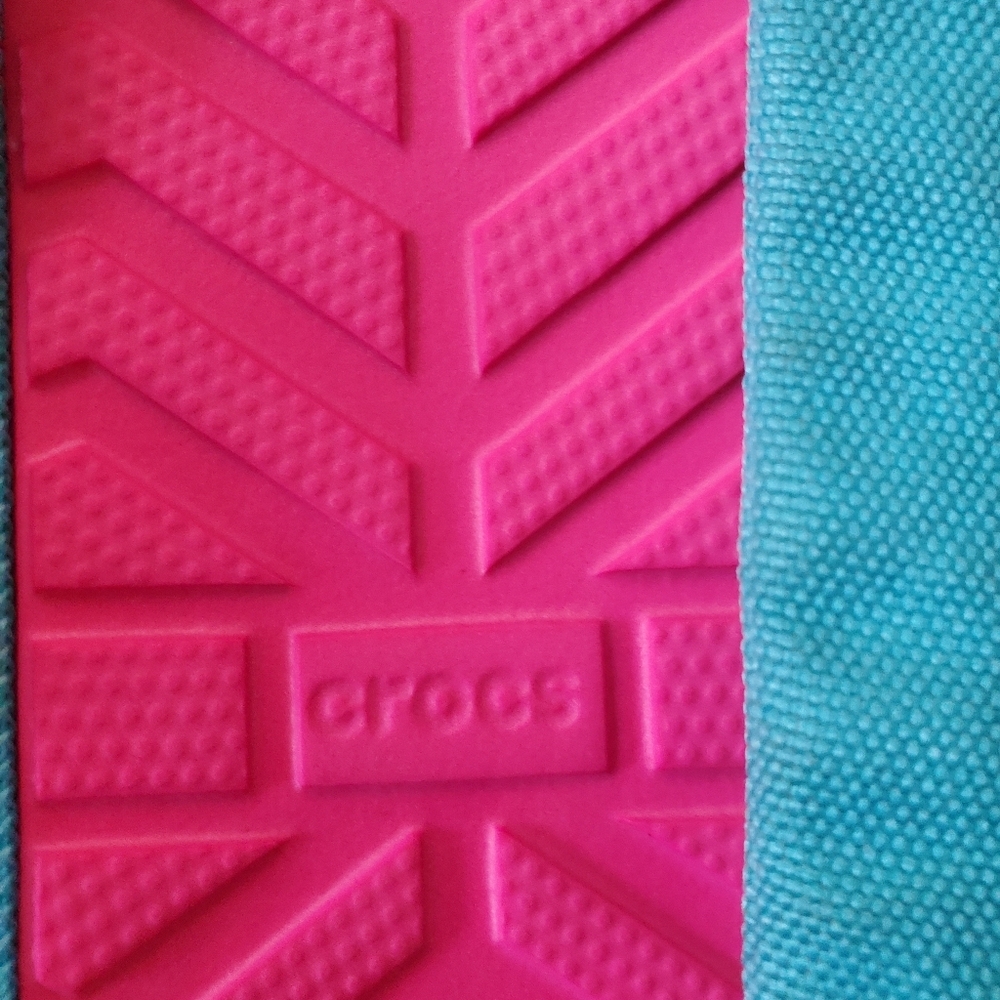 CROCS Pink Backpack with Blue Straps - Picture 5 of 9